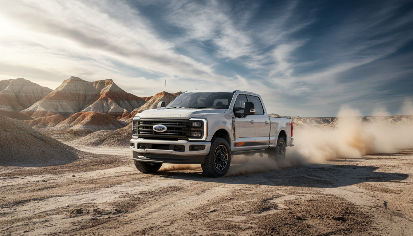 2026 Ford F-250 off-road package on rugged terrain