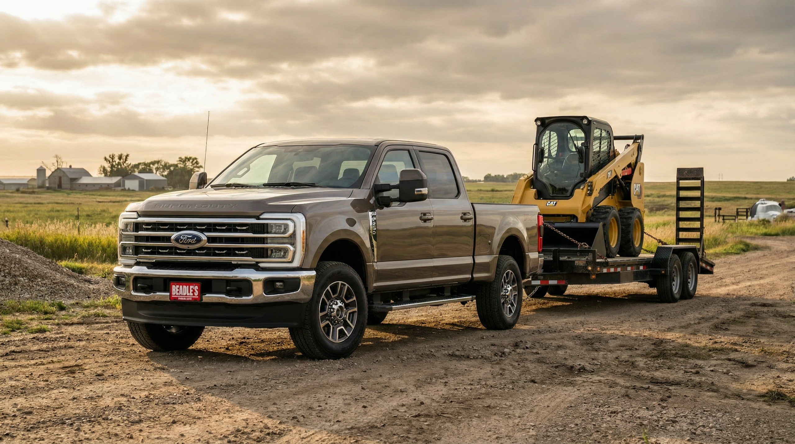 Diesel Super Duty towing at a worksite