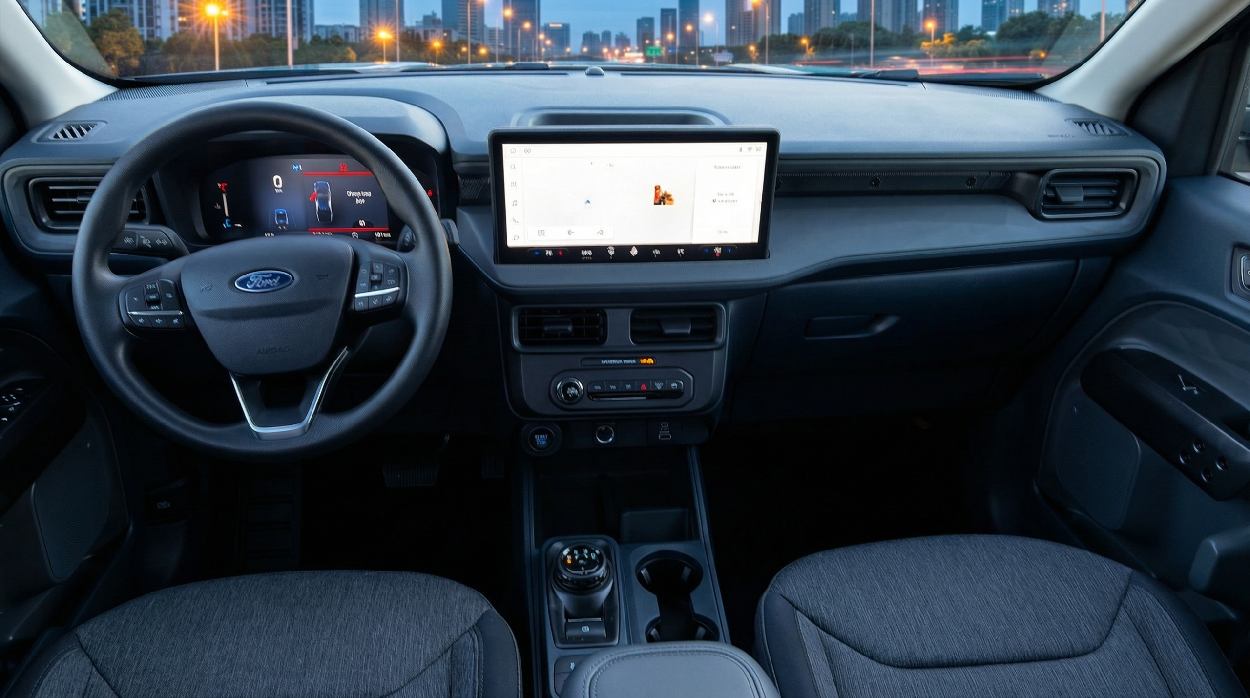 2026 Ford Maverick dashboard and infotainment in winter driving