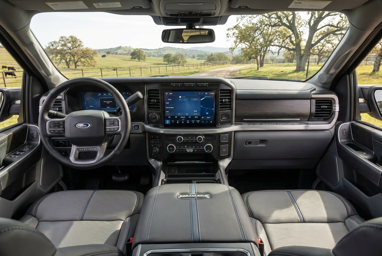 Premium interior trim of the 2026 Ford F-250