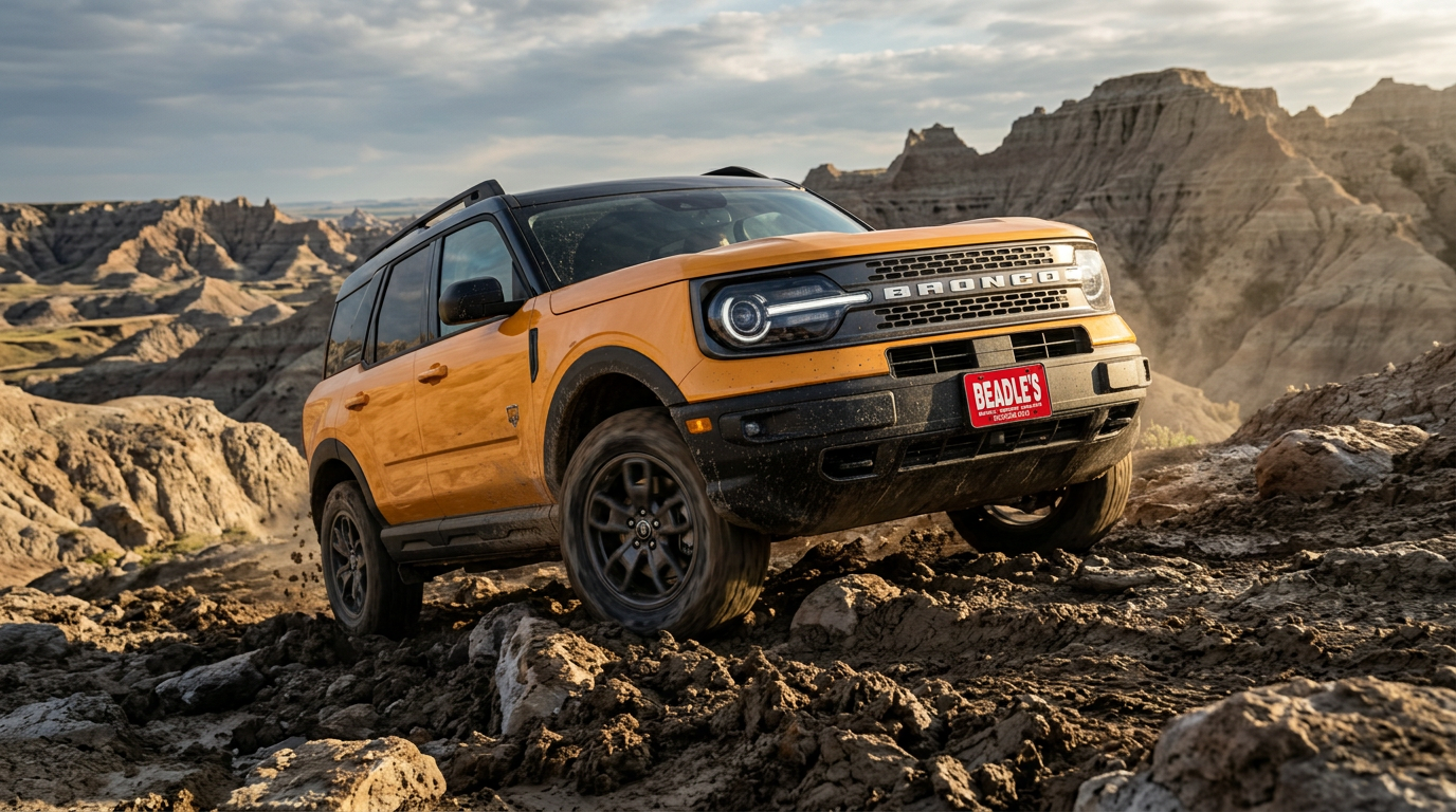 2026 Ford Bronco Sport off-road on muddy trail South Dakota