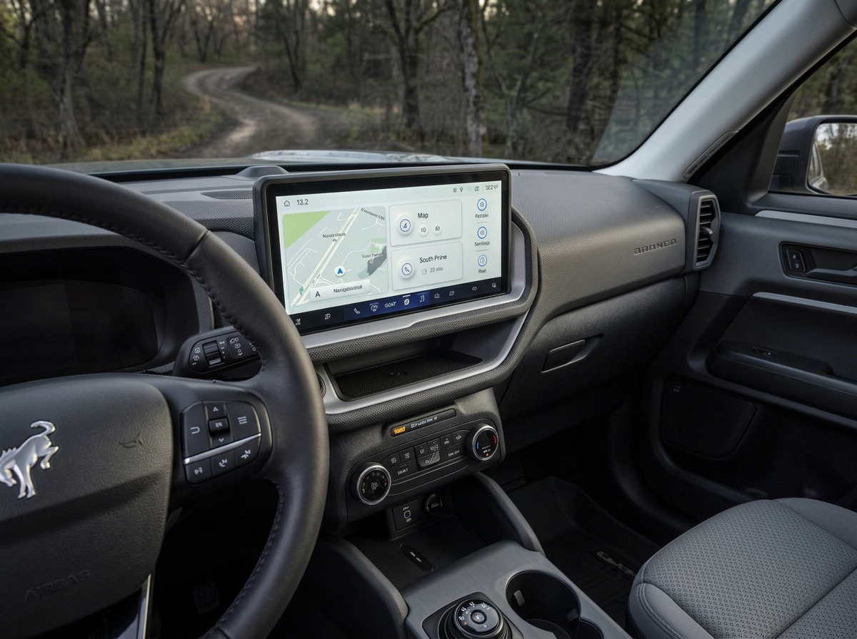 2026 Ford Bronco Sport 13.2 inch SYNC 4 display map interface steering wheel