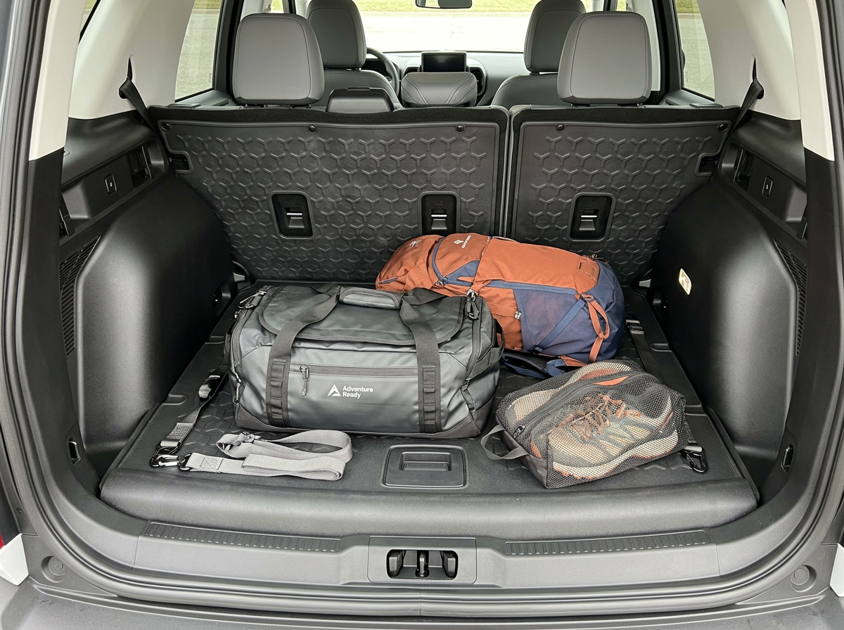 2026 Ford Bronco Sport cargo area open liftgate slide-out table extended