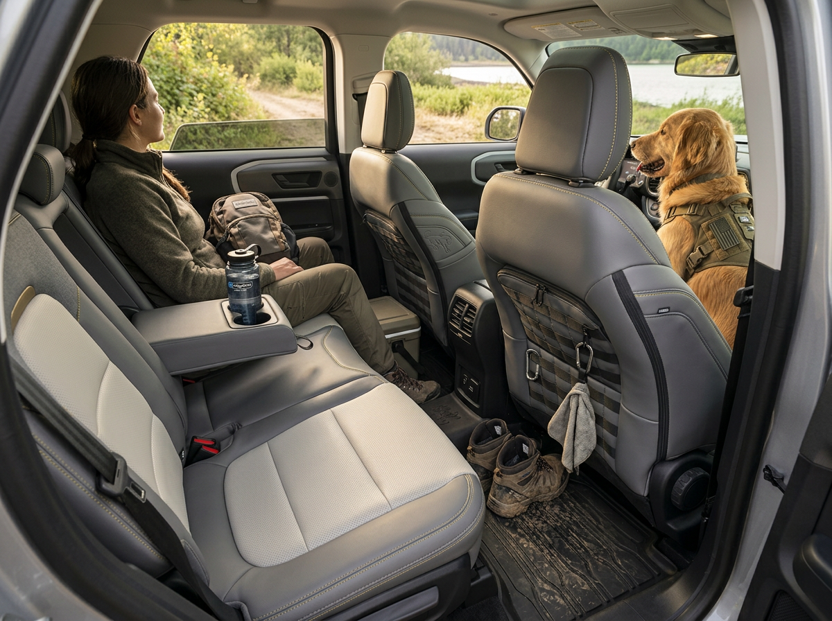 2026 Ford Bronco Sport Badlands rubberized floor under-seat storage cubby