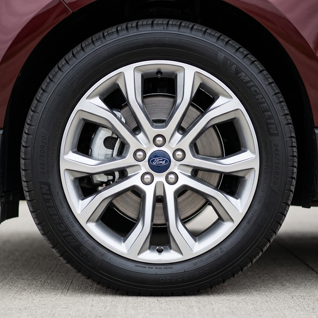 Close-up inspection of Ford Edge interior and controls