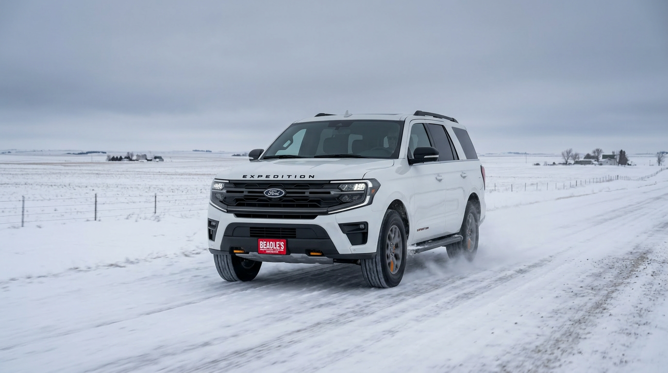 2026 Ford Expedition driving in snow near Mobridge South Dakota