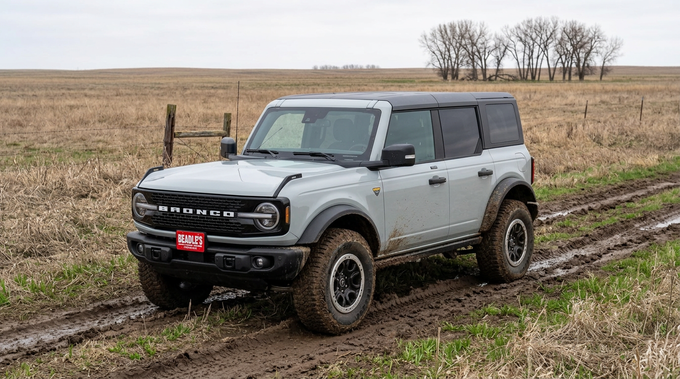 2026 Ford Bronco Wildtrak with Sasquatch Package and HOSS 3.0 FOX dampers — available at Beadle Ford in Bowdle, SD