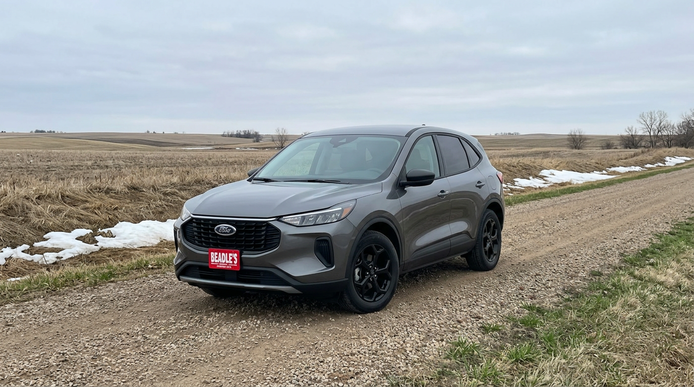 2026 Ford Escape on gravel road through South Dakota plains landscape