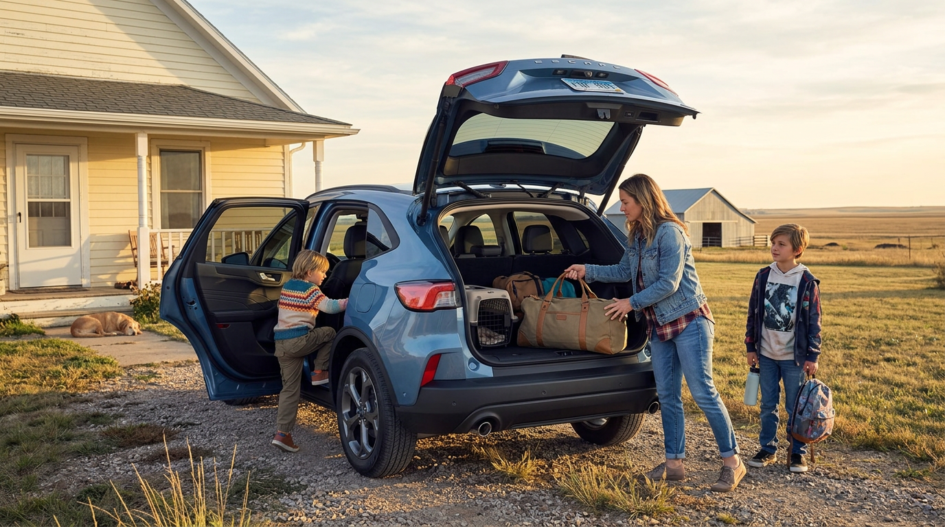 2026 Ford Escape loaded for a family trip on South Dakota plains highway