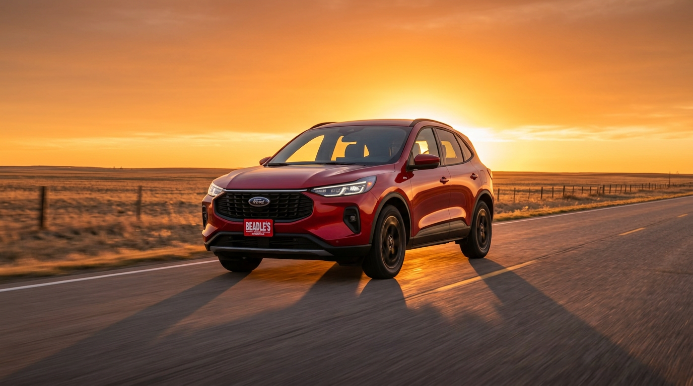 2026 Ford Escape on a South Dakota highway at golden hour