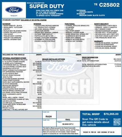 2026 Ford Super Duty F-350 SRW XL